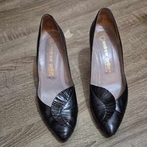 Andrew Geller Black Leather Heels